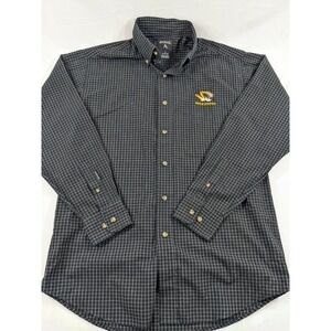 Mizzou Missouri MU‎ Tigers Antigua Plaid Collar Button Down Shirt Men's Small